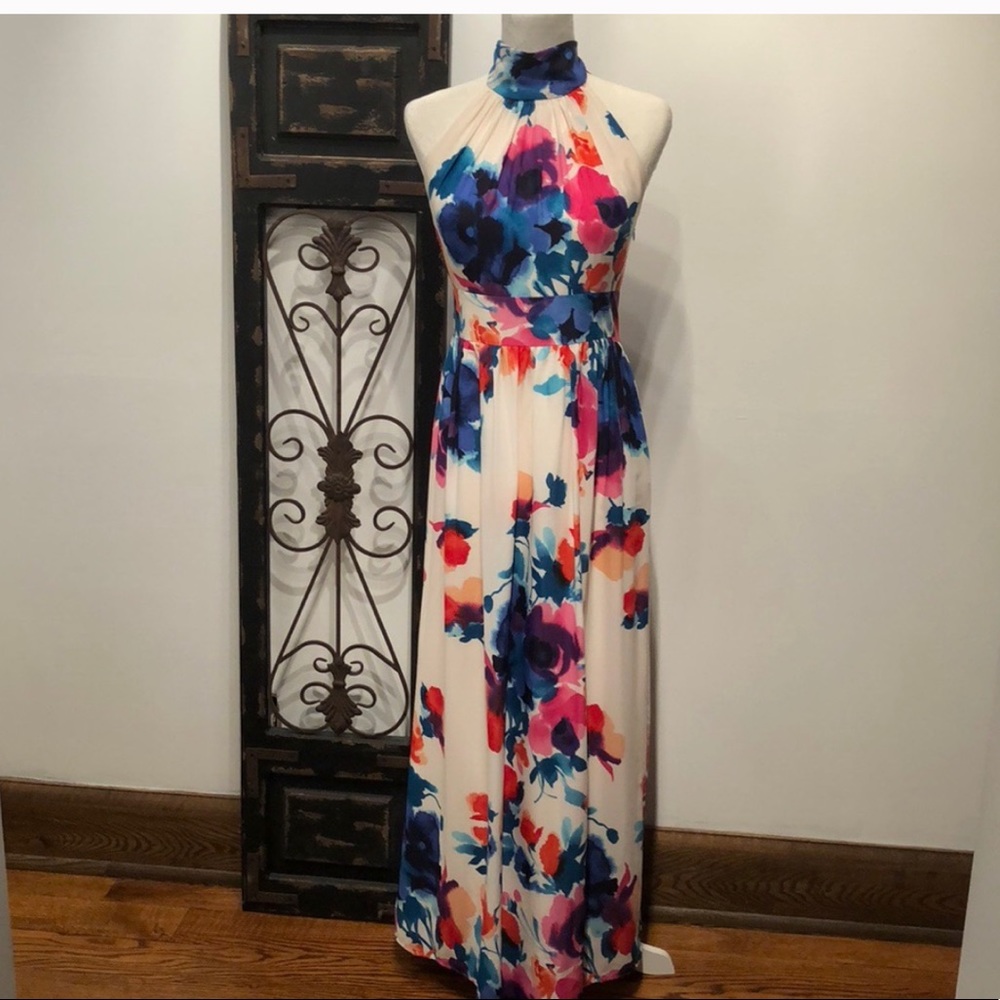 Floral Halter Maxi Dress